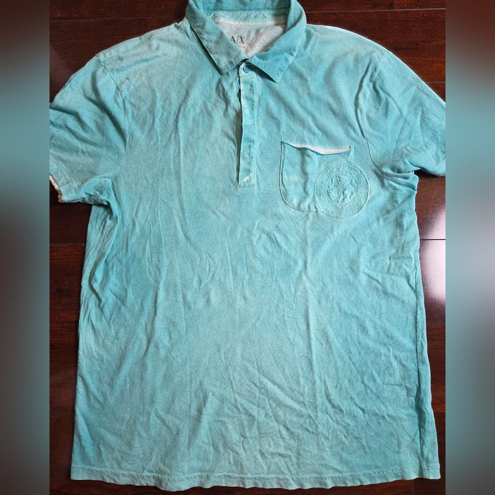Armani Exchange Men's Blue Polo Shirt